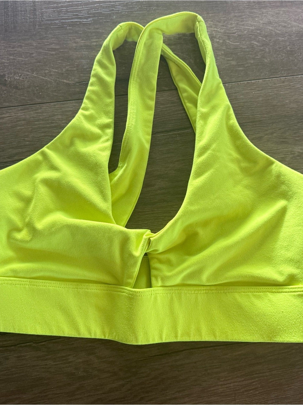 Neon Yellow Sports Bra - Racerback Active Top